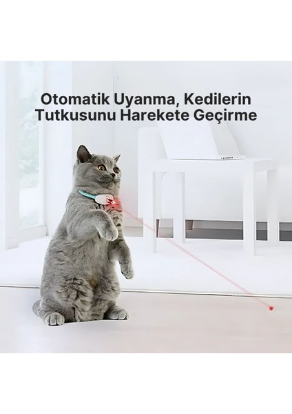Beyaz Akıllı Kedi Lazer Tasma, Eğlenceli ve Egzersiz Destekli Oyuncak indirimleri