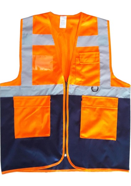 Yönetici Ikaz Yeleği Turuncu/lacivert Xl Beden