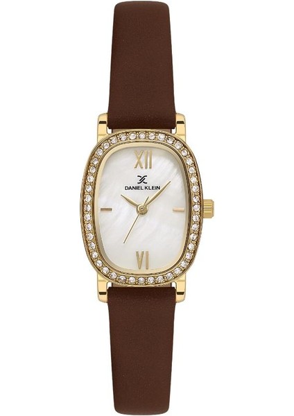 DK.1.13943-3 3 Atm Suya Dayanıklı Deri Kordonlu Kahverengi Kadın Kol Saati