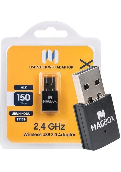 Magbox 802.11N Mini 7601 Chipset 2.4ghz 150 Mbps Hd Uydu Alıcı Uyumlu USB Stick Wifi Adaptör