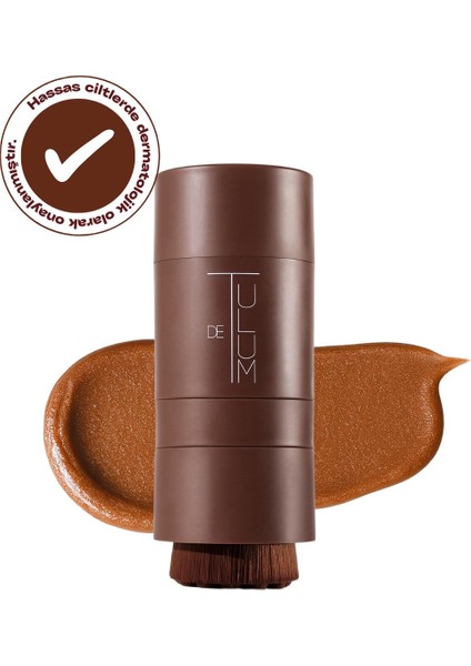 Bronzaura Glow | Güneş Altında Kullanılan Gold Işıltılı Bronzlaştırıcı Fırçalı Vücut Stick | Kakao Jojoba Havuç Yağı Içeren