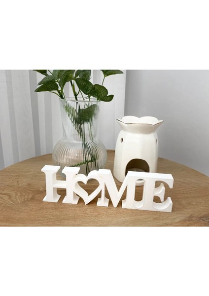 Home Yazılı Dekoratif Biblo Masaüstü Dekor - Beyaz 22 cm x 6 Cm.