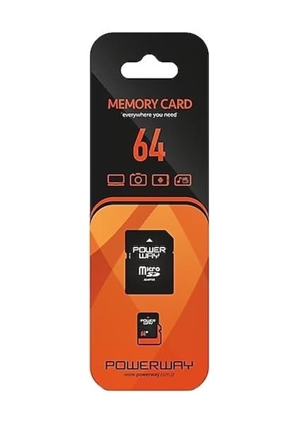 Powerway Pwr-64 64 GB Micro Sd Hafıza Kartı Class 10