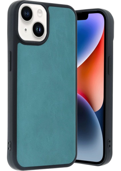 Apple iPhone 14 Kılıf Aras Deri Kapak - Açık Yeşil