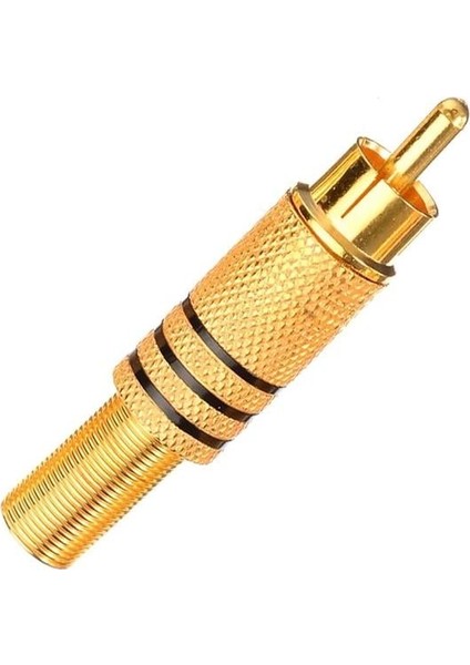 Powermaster PM-1290 Tos Rca Fiş Metal Gold Erkek Konnektör