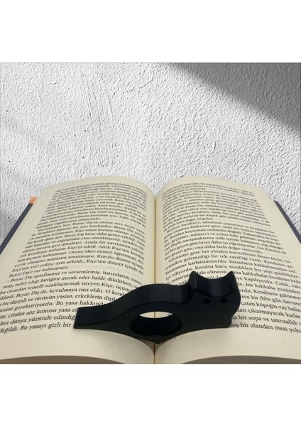 Kedi Kitap Okuma Yüzüğü Sayfa Tutucu 3D Baskı