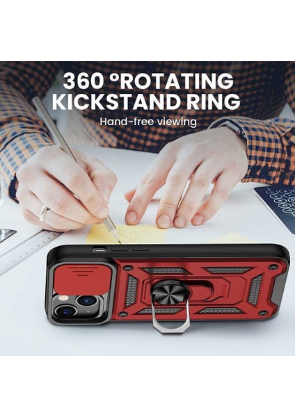Apple iPhone 12 Pro Max Uyumlu Kızaklı Kamera Korumalı Tank Kılıf fırsatları