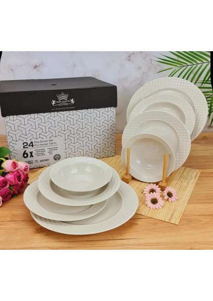 Kütahya 6 Kişilik 24 Parça Porselen Yemek Takımı fiyatları