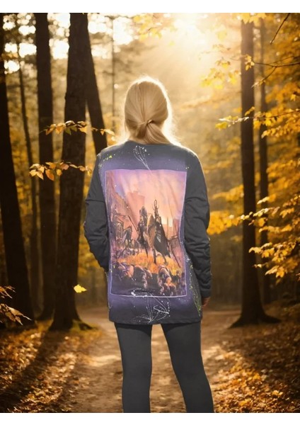 Unisex Bisiklet Yaka Uzun Kollu T-Shirt - Siyah fiyatları