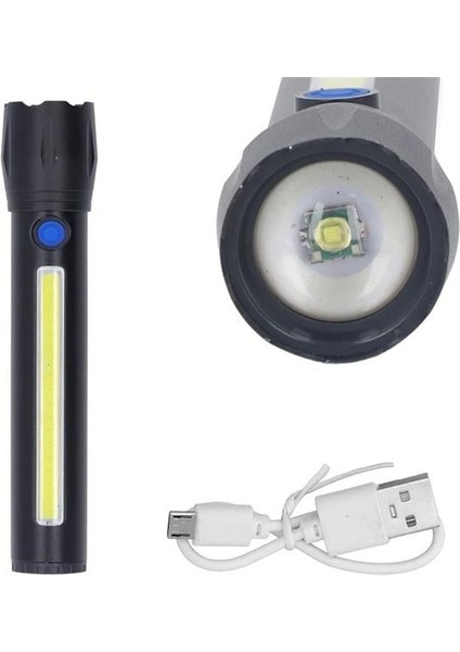 Powermaster PM-16754 Şarj Edilebilir Zoomlu Cob LED El Feneri