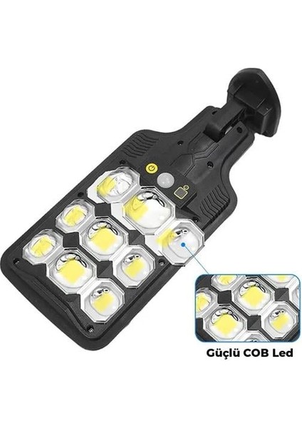 Powermaster HS-8037B Solar 9 Cob Ledli Hareket Sensörlü Sokak Lambası