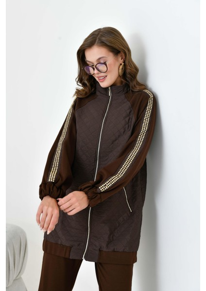 Kadın Kapitone Detay Takım Kahve fırsatları