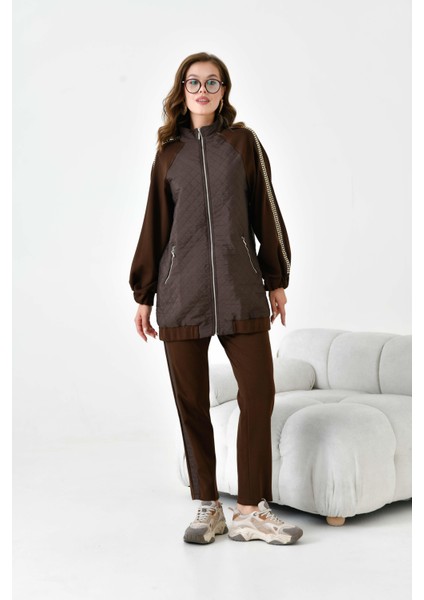 Kadın Kapitone Detay Takım Kahve indirimleri