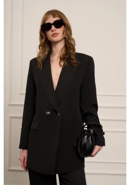 Kadın Blazer Takım Siyah fırsatları