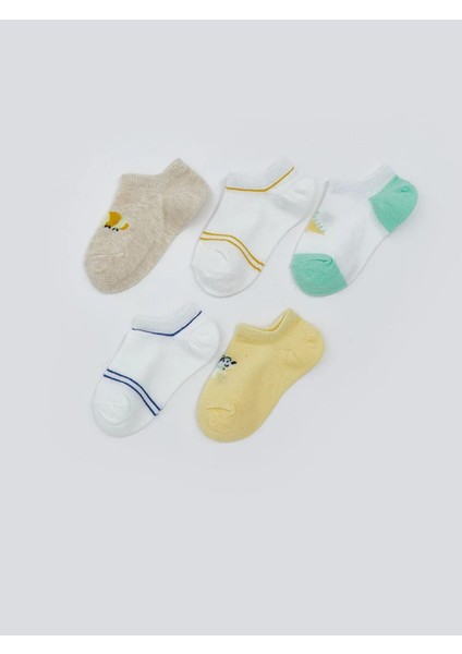 Lcw Baby Baskılı Erkek Bebek Patik Çorap 5'li (S5)