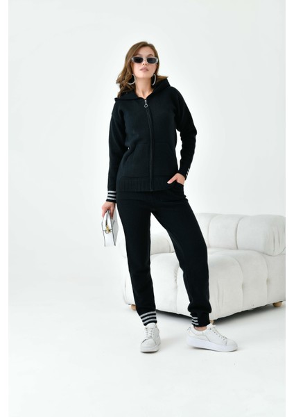 Kadın Çizgi Detaylı Ikili Takım Siyah indirimleri