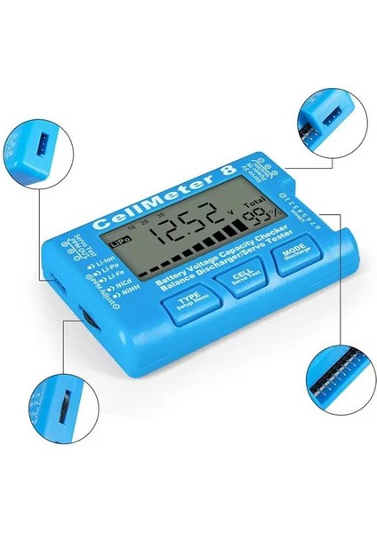 Powermaster PM-26959 Pil Kapasite Voltaj Test Cihazı Rc 1-8s Lipo Lityum Nımh