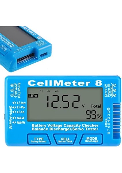 Powermaster PM-26959 Pil Kapasite Voltaj Test Cihazı Rc 1-8s Lipo Lityum Nımh