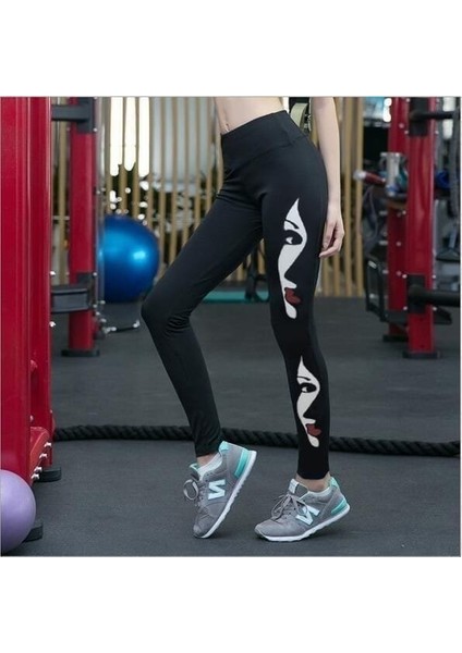 Kadın Yüz Baskılı Dalgıç Kumaş Tayt fiyatları