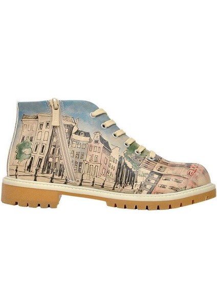 Kadın Vegan Deri Çok Renkli Fermuarlı Kısa Bot - Little By Little One Travels Far Tasarım fırsatları