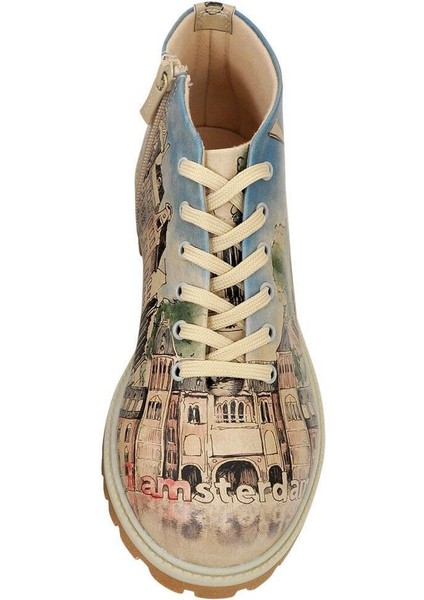 Kadın Vegan Deri Çok Renkli Fermuarlı Kısa Bot - Little By Little One Travels Far Tasarım indirimleri