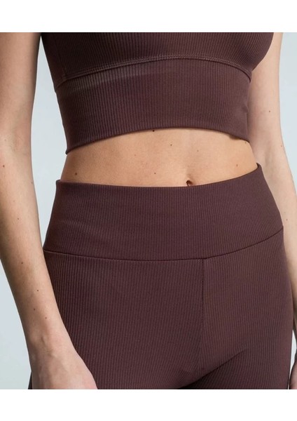 Yüksek Bel Fitilli Tayt - Kahverengi fiyatları