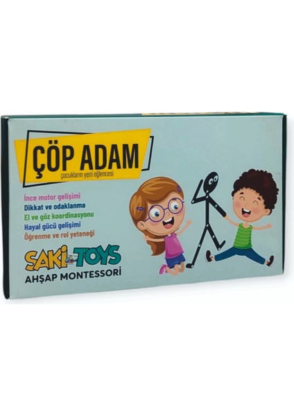 Ahşap Çöp Adam Eğitici Kartlı Kutu Oyunu - Hafıza Dikkat ve Beceri Oyunu fiyatları
