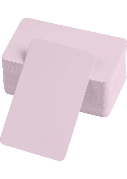 Boş Kelime Kartları 5x8 cm - 50 Adet Oval Kenarlı | Tabu & Not Kartları - Pembe