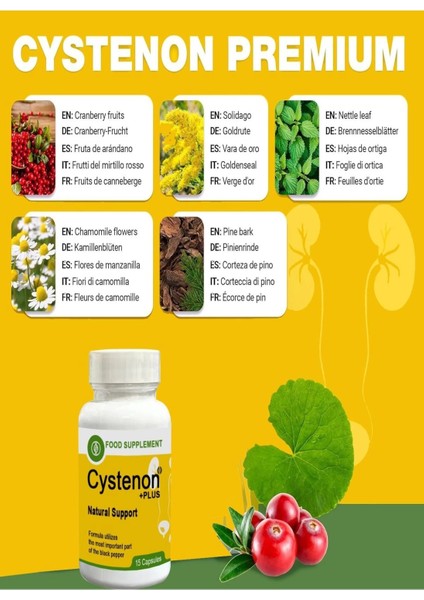Cystenon Plus Natural Support 15'li x 2 Adet