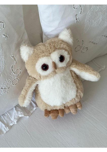 Çocuk Sevimli Baykuş Oyun&uyku Arkadaşı Peluş Yastık Krem 25 cm fırsatları