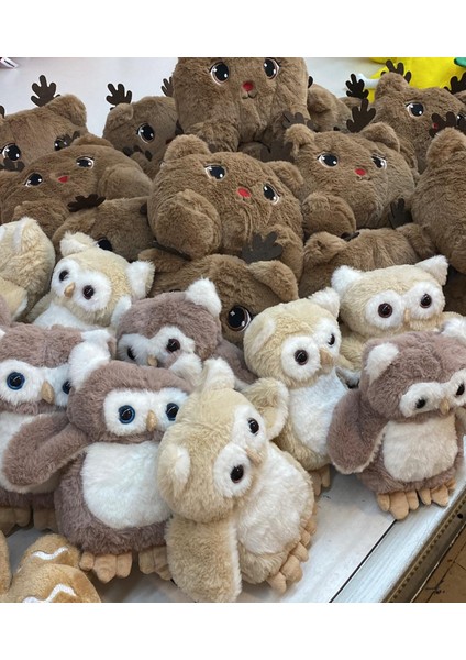 Çocuk Sevimli Baykuş Oyun&uyku Arkadaşı Peluş Yastık Krem 25 cm indirimleri