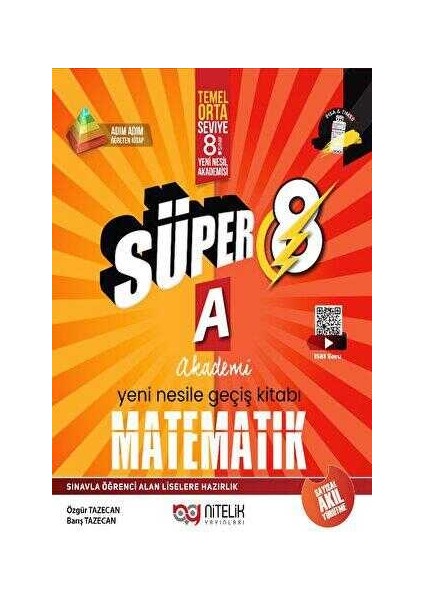 8.sınıf Matematik Süper A Yeni Nesile Geçiş Kitabı Temel Orta Seviye