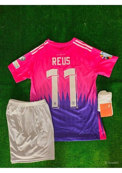 Almanya 2024 Marco Reus 11 Deplasman Pembe Çocuk Forması Forma Şort Çorap
