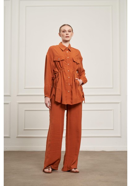 Kadın Pantolonlu Takım Kiremit