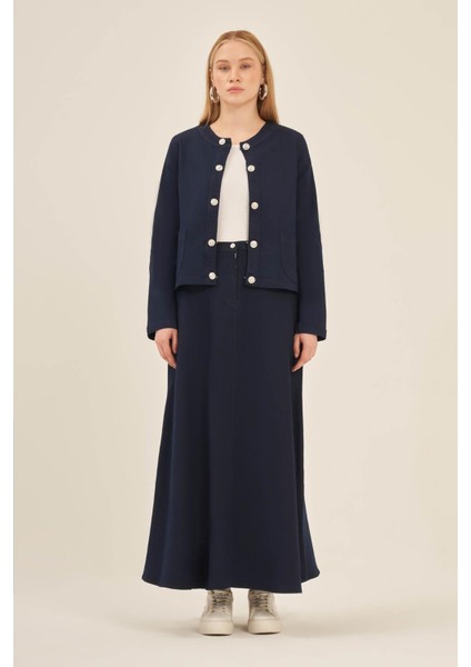 Kadın Kot Etekli Takım Indigo fırsatları