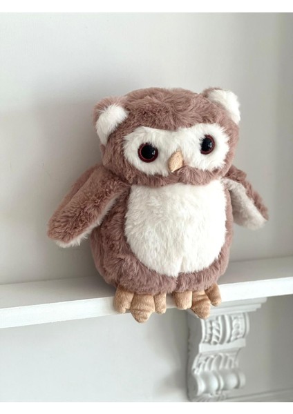 Çocuk Sevimli Baykuş Oyun&uyku Arkadaşı Peluş Yastık Gül Kurusu 25 cm