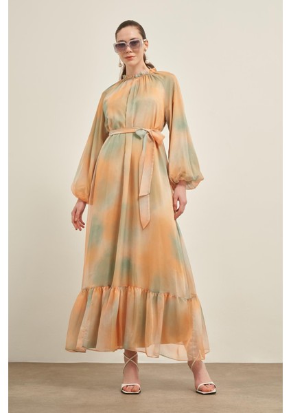 Kadın Ipek Saten Elbise Turuncu fiyatları