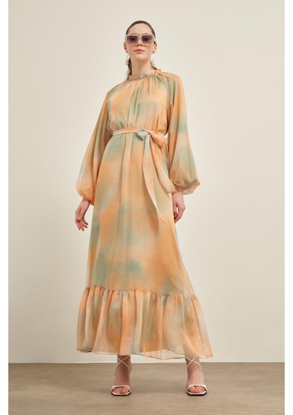 Kadın Ipek Saten Elbise Turuncu modelleri