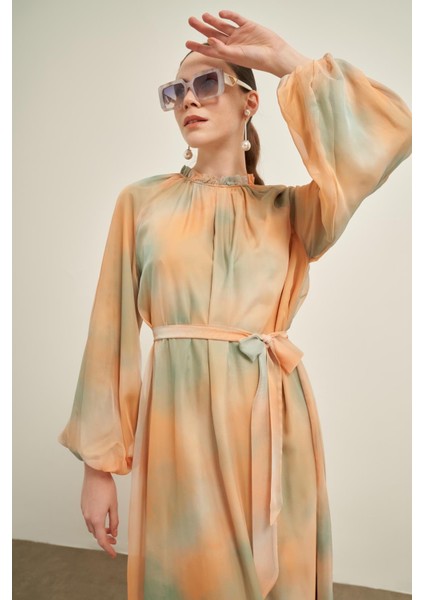 Kadın Ipek Saten Elbise Turuncu fırsatları