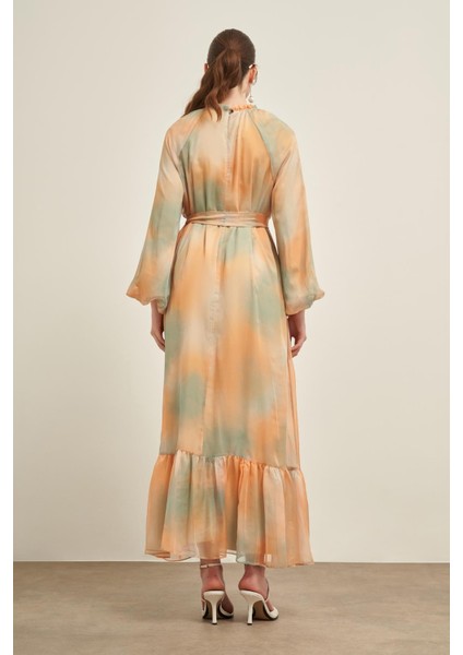 Kadın Ipek Saten Elbise Turuncu indirimleri