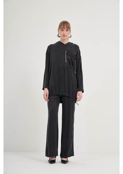 Kadın Cupra Pantolonlu Takım Siyah indirimleri