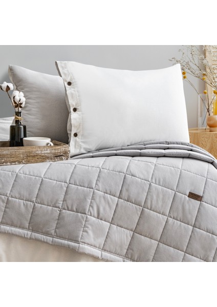 Home Soft Yatak Örtüsü Nevresim Seti 5 Parça-Gri fiyatları