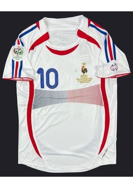 Zinédine Zidane Fransa 2006 Dünya Kupası Finali Nostaljik Retro Yetişkin Forma Beyaz fiyatları