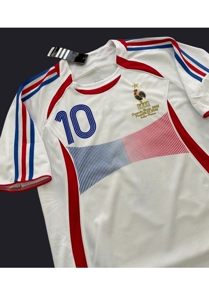 Zinédine Zidane Fransa 2006 Dünya Kupası Finali Nostaljik Retro Yetişkin Forma Beyaz fırsatları
