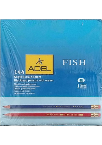 Fish Silgili Kurşun Kalem 144 Adet 1 Grosa