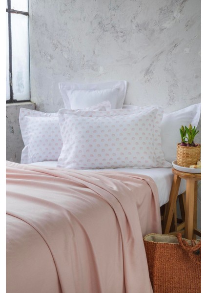 Çift Kişilik Bambu Pıke Set Olıver Pınk - Pıke Takımı