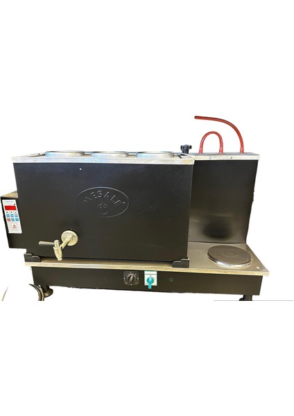 3 Demlikli Siyah Elektrikli Dijital Full Otomatik Çay Kazanı