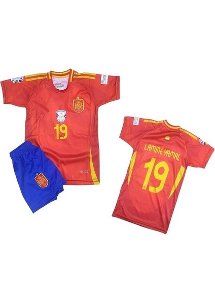 Ispanya Euro 2024 Lamine Yamal 19 Ev Sahibi Forması Çocuk Forması 3 Lü Set