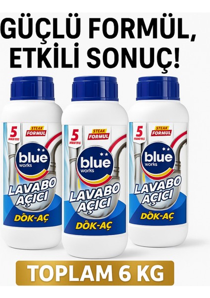 Lavabo Açıcı 3’lü Set – 6 kg Etkili Formül ile Zorlu Tıkanıklıklara Güçlü Müdahale