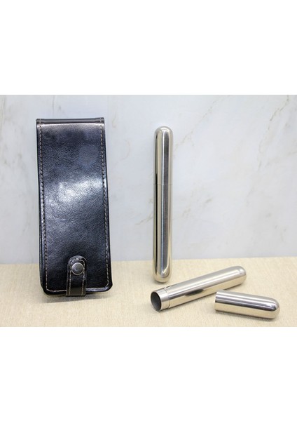 Deri Kılıflı Ikili Paslanmaz Çelik Puro Tüpü
